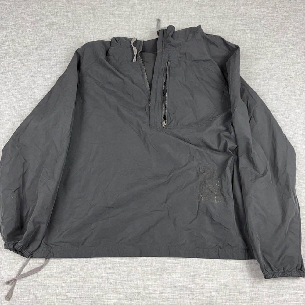 Gap‎ Jacket Mens XL Gray Hooded Nylon Anorak 1/4 Zip Pullover Windbreaker Shell